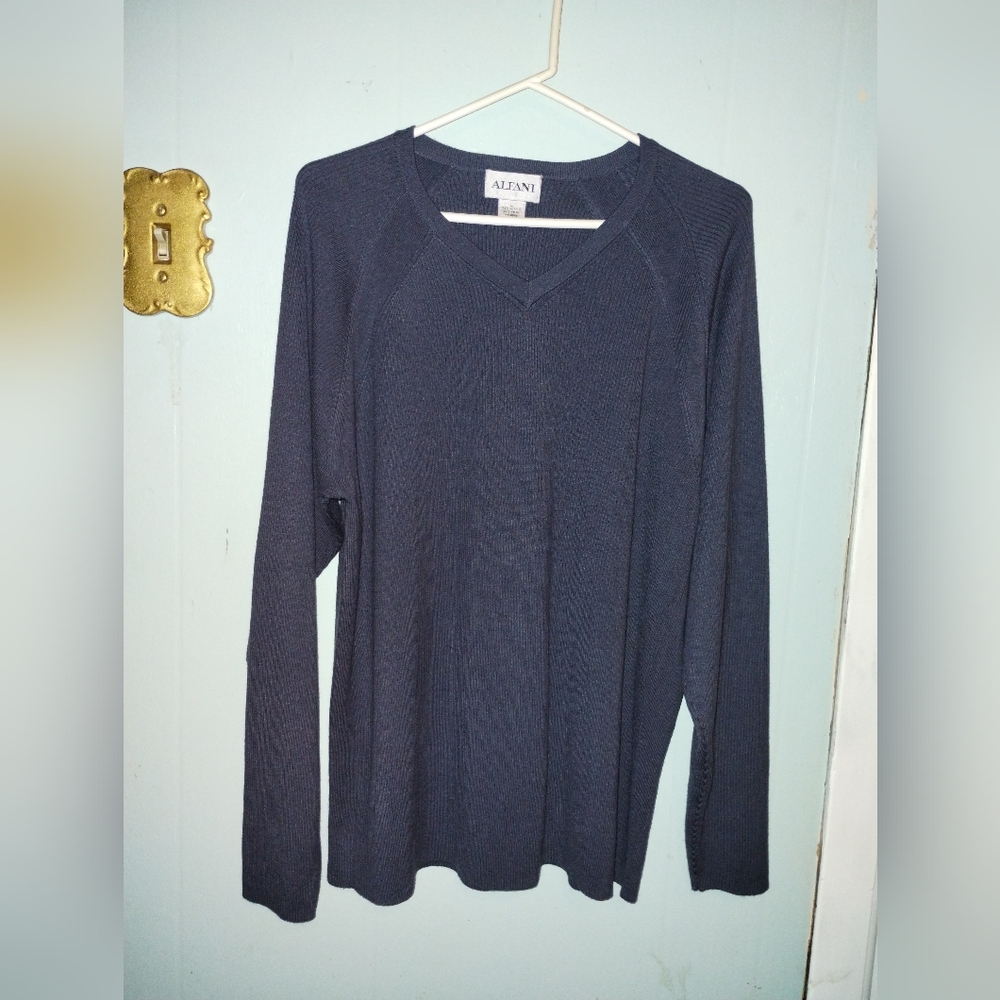 Alfani Classic Blue V-Neck Sweater